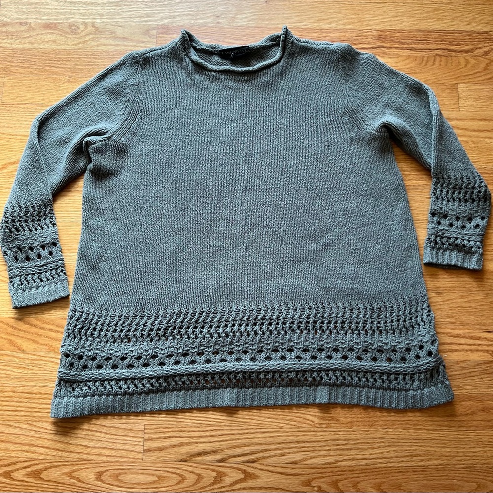 Lane Bryant - Olive green crochet bottom sweater  Size-14/16